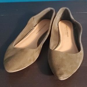 Olive green flats